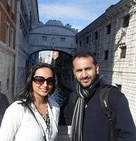 Sonia & Sager, luxury travel clients, posing during their vacation in Italy.