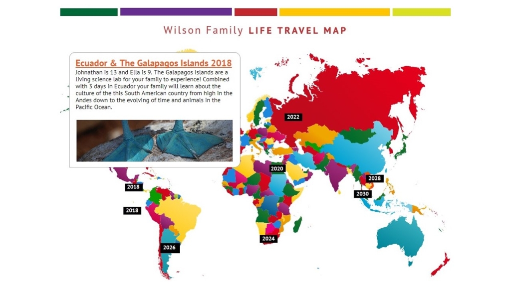 The Wilson Family Life Travel Map