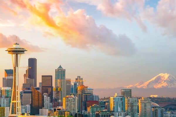 areal view of the Seattle skyline