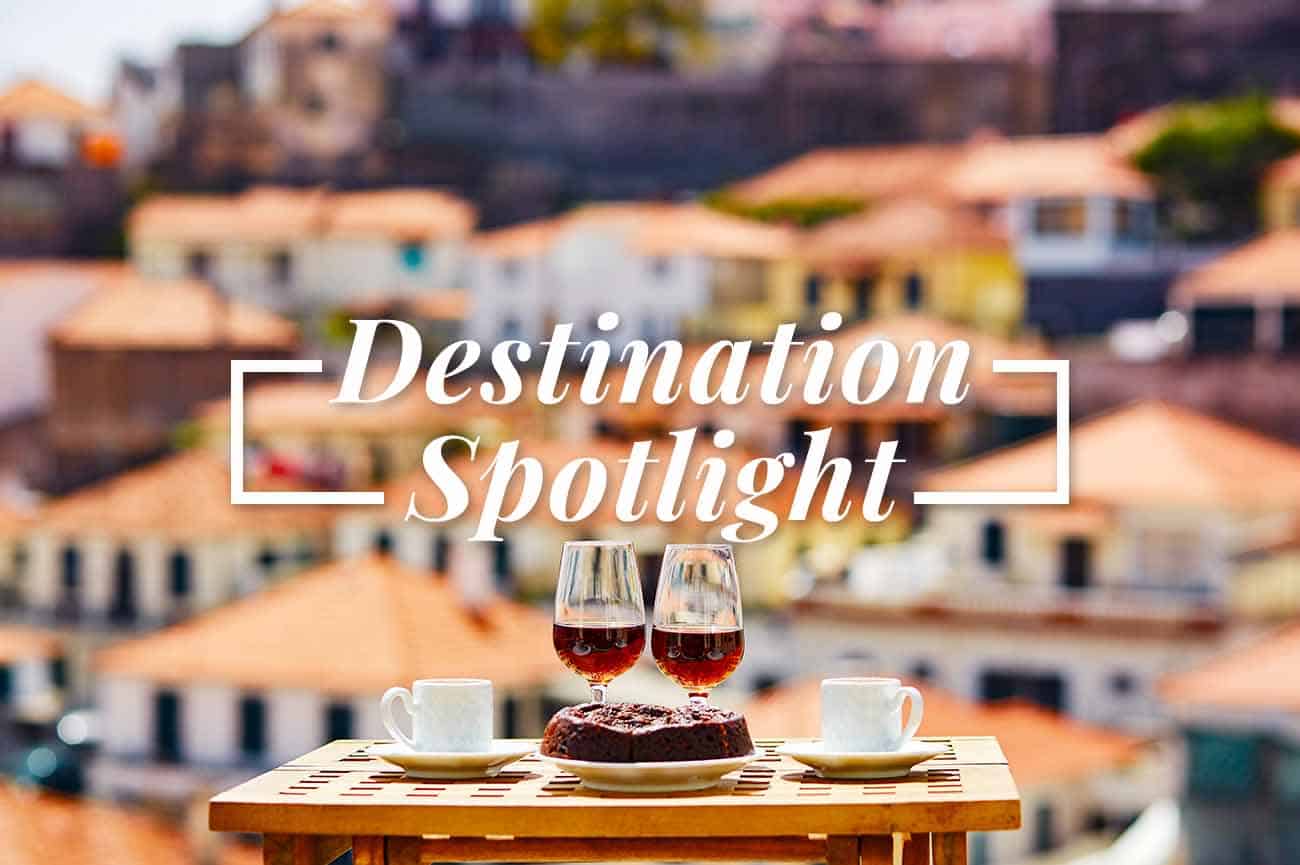 Photo of Lisbon, Portugal with the text "Destination Spotlight"