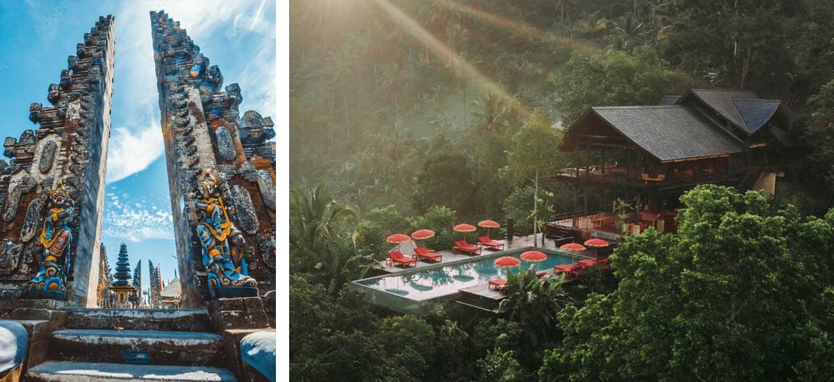 Left: Ulun Danu Batur Temple | Right: Buahan