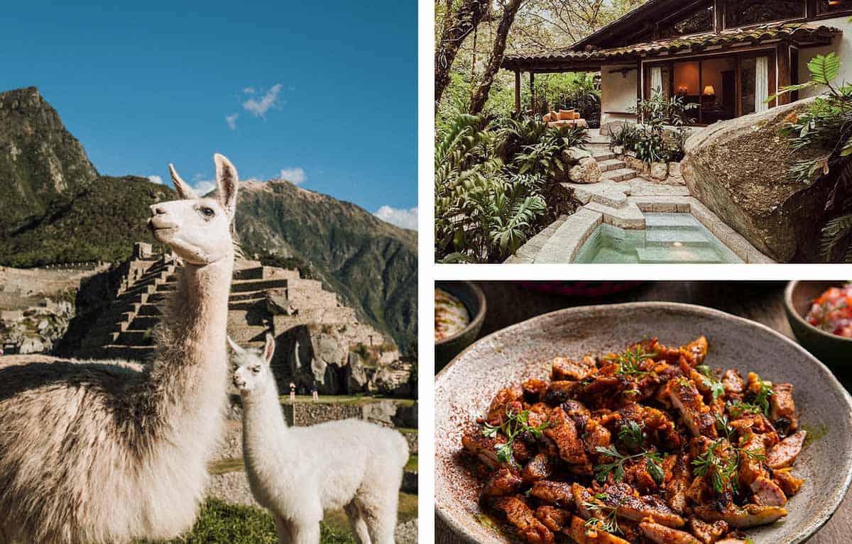 Left: Machu Picchu | Top: Inkaterra Machu Picchu Pueblo | Bottom: Astrid y Gastón, Lima