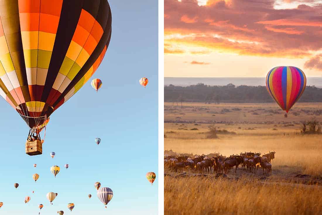 Left: Albuquerque Ballon Fiesta | Right: Masai Mara, Kenya