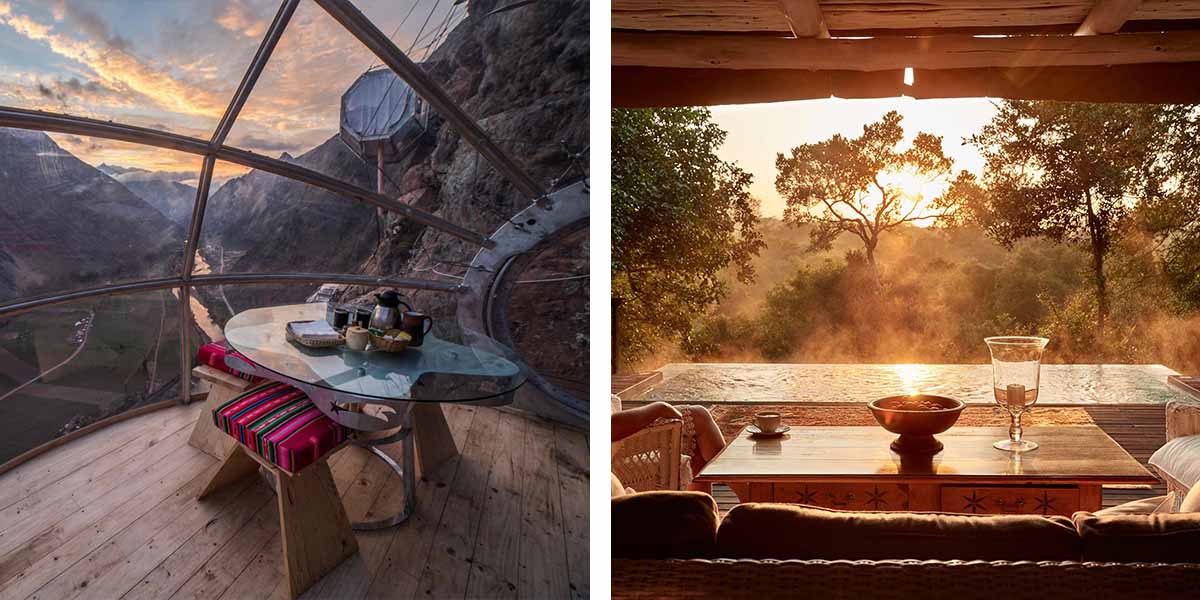 Left: Skylodge Adventure Suites | Right: Royal Malewane, South Africa