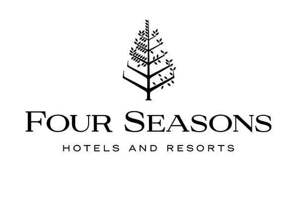 Logo of Four Seasons Hotels and Resorts featuring a stylized tree icon above the text, "FOUR SEASONS" in bold black font and "HOTELS AND RESORTS" in smaller black font beneath.